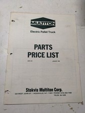 MULTITON ELECTRIC PALLET TRUCK PARTS PRICE LIST 1984 WEPL184 DEALER SALES BOOK picture