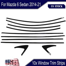 10x Glossy Black Car Window Molding Trim Strips For 2014-2021 Mazda 6 Sedan USA picture