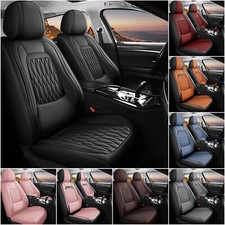 Luxury Nappa Leather Seat Covers Universal 5 Seats Front Rear Full Set Protector picture