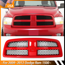 For 2009-12 Dodge Ram 1500 Flame Red & Black Honeycomb Mesh Front Bumper Grille picture