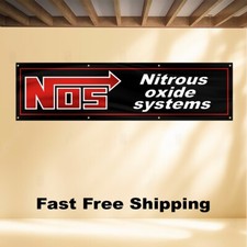 NOS 2'X8' BANNER FLAG NITROUS OXIDE SYSTEMS NHRA DRAG RACING picture