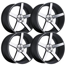 (Set-4) Strada Perfetto 18x8 5x114.3 30MM Black Machined wheels rims 18 Inch picture