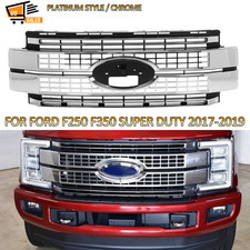 For 2017-2019 Super Duty F250 F350 Ford Platinum Bumper Chrome Grille Grill NEW picture