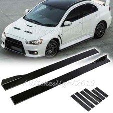 For Mitsubishi Lancer EVO Side Skirt Extension Rocker Splitter Spoiler Glossy picture