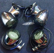NOS Genuine Harley-Davidson Chrome Turn Signal Set With NOS Letric Lighting LEDs picture