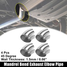 4 Pcs OD 4 Inch 45 Degree SS304 Stainless Steel Exhaust Elbow Pipe for Car picture