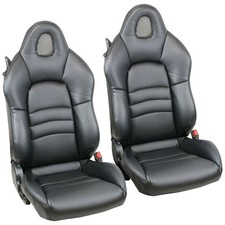 Honda S2000 Front Seat Covers 2000-2005 Black Leather-Look Vinyl Upholstery Kit picture