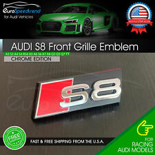 Audi S8 Front Grill Emblem Chrome fit A8 S8 Hood Grille Badge Nameplate OE Spec picture