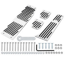 Car Footrest Brake Pedal Pad Cover Kit for BMW M3 E93 E46 2000-2013 Silver Tone  picture