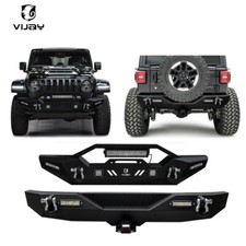 Vijay Front/Rear Bumper W/Winch Plate&LED Lights For 2018-2025 Jeep Wrangler JL picture