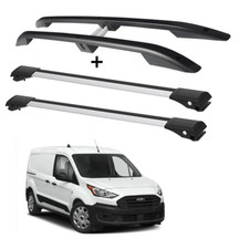Ford Transit Connect 2014-2023 LWB 2x Black Roof Rails and 2x Gray Crossbars picture