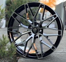 21 Black Machined wheels for CAYENNE PANAMERA TURBO 21x9.5 21x11 5x130 SET OF 4 picture