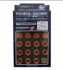 JDM RAYS Duralumin Lock & Nut Set Count 16 for M12X1.25 Orange Anodized picture