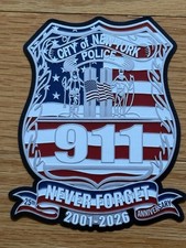 9/11 NYPD Shield 4”x4.88” 25th Anniversary Magnet For Cars, Trucks, Etc. picture