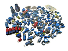 Large Lot  Aviation Avionics Anodized Aluminum AN Fittings, Hose Ends, Adapters picture