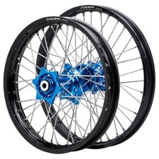 Dubya Edge Complete Front/Rear Wheel Set 1.60 x 21/2.15 x 19 Black Rim/Blue Hub picture