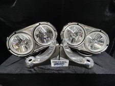 Peterbilt 359 Style Dual Headlights Stainless Steel Complete with Bracket Kit picture