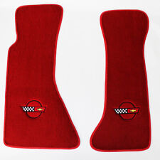 NEW RED FLOOR MATS 1984-1996 Corvette With Embroidered Circle Official GM Logo picture