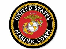 12 inch XL Round Official US Marine Corps Logo Sticker (big car decal) USMC Lic. picture