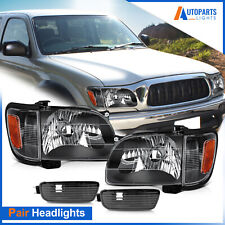 For 2001-2004 Toyota Tacoma Black Headlights & Bumper Lights & Signal Lights Set picture
