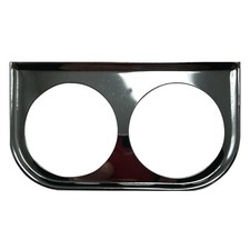 Universal Metal Chrome Under Dash Double Gauge Mounting Panel 2-1/16 Inch picture