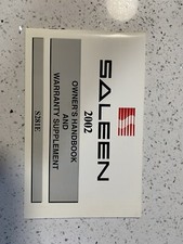 Authentic Mustang Saleen 2002 S281E Owner's Handbook Extreme Rare picture