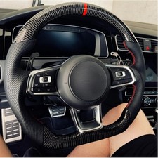 PUREYEMAN Carbon Fiber Steering Wheel For VW MK7 MK 7.5 Golf GTI 2013-2020 picture