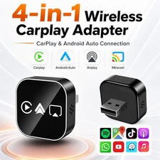 Upgrade 4In1 Wired to Wireless CarPlay Android Auto AirPlay Mirror Link Adapter picture