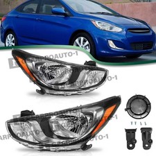 Pairs Halogen Headlights Assembly For 2012-2014 Hyundai Accent Sedan Headlamps picture