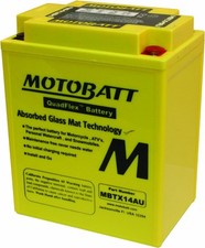MotoBatt MBTX14AU 16.5Ah 250 CCA AGM Powersports Battery replaces YTX14AH picture
