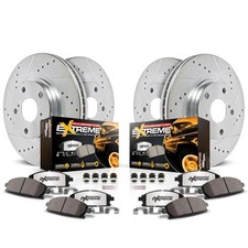 PowerStop Z36 Truck & Tow Brake Pad & Rotor Kit Front & Rear K2798-36 Silver  picture