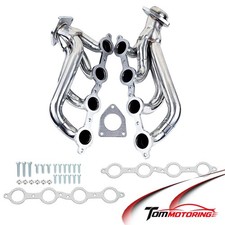 Stainless Steel Short Tube Exhaust Headers Pair For 02-13 Chevy GMC 5.3 6.0 V8 picture
