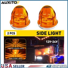 Truck Trailer Amber LED Watermelon Lights 2x Side Marker Lamps Turn Signal Light picture