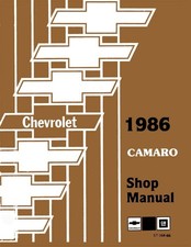 1986 Chevrolet Camaro Factory Shop Service Manual picture
