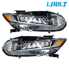 LABLT Pair Headlight Halogen w/LED DRL Headlamp Black For 2018-2020 Honda Accord picture