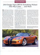 2010 DODGE VIPER SRT10 3 pg Color REVIEW picture