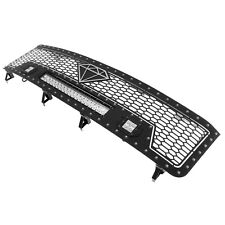 Fits 2011-2014 Chevy Silverado 2500/3500 Upper Stainless Black Mesh LED Grille picture