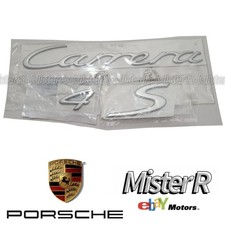 Porsche 911 997 • Carrera 4S Script Rear Text Emblem Set • Satin Aluminum • C4S picture