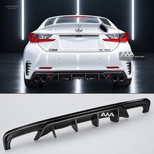 Fits 15-18 Lexus RC300 RC350 RC200t PU Unpainted Black Rear Bumper Diffuser Lip picture
