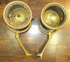Antique Car/BOAT All Brass Headlight W/BRACKETS NO DENTS 1910'S-1930'S picture