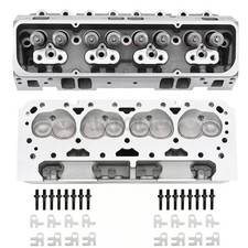 2×Complete Angle Aluminum Cylinder Heads FOR SBC Chevy 350 190cc 64cc 2.02/1.60 picture