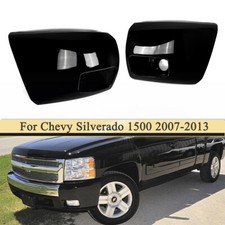 Gloss Black Front Bumper End Caps w/ Fog Light Hole For Silverado 1500 2007-2013 picture