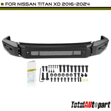 Textured Black Bull Bar Front Bumper w/ Sensor Holes for Nissan TITAN XD 16-24 picture