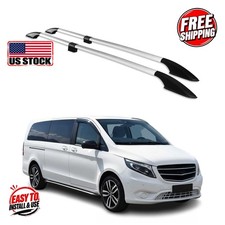 MERCEDES VITO W639 W447 2003+ L3 Long Roof Rails Solid Alu Gray 2 Pcs picture