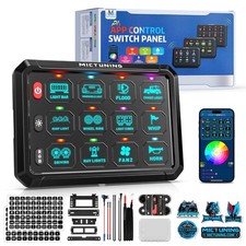 MICTUNING Wireless App Control 12 Gang RGB Switch Panel 12v LED Relay System Box picture