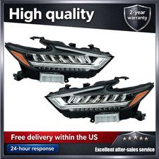 1Pair Left+Right LED Headlight Chrome Housing For 2019 2020 2021 Nissan Maxima picture