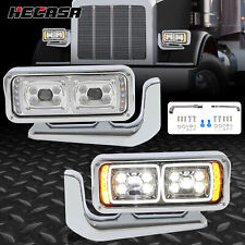 Pair All LED For Peterbilt 389 379 Headlights Full Assembly w/Mounting Arms picture