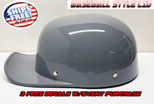 BASEBALL STYLE HELMET  GRAY   LOW PROFILE BIKER MOTORCYCLE NOVELTY LID picture