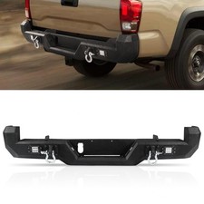 Off-Road Rear Step Bumper Fits Toyota Tacoma 2016-2023 W/ 2 LED Lights D-Rings picture