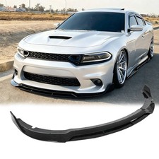 For Dodge Charger SRT 2015-2023 V2 Style Glossy Black Front Bumper Lip Splitter picture